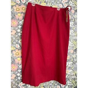 Preston & York Red Textured Pencil Skirt Knee Length Career Work Size 18
